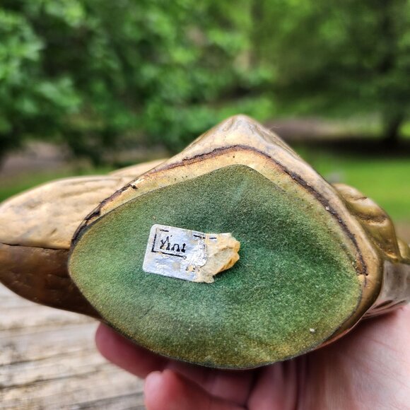 Vintage Mid-Century Solid Brass Perched Owl Figurine Andrea by Sedek 4.5" Tall D - Picture 4 of 8